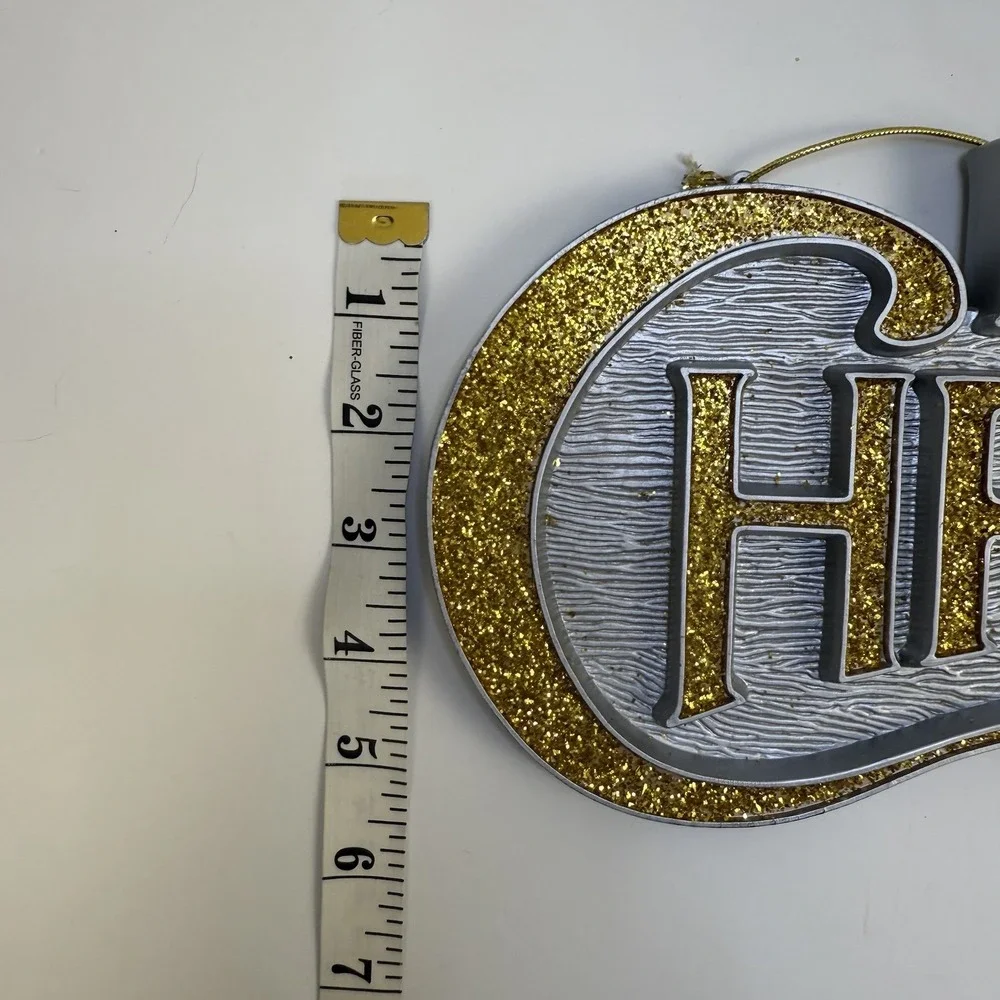 Vintage 1980's Plastic Merry Christmas Silver and‎ Gold Hanging Sign 14 1/2